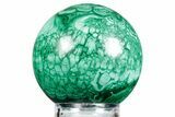 Flowery Polished Malachite Sphere - DR Congo #348905-1
